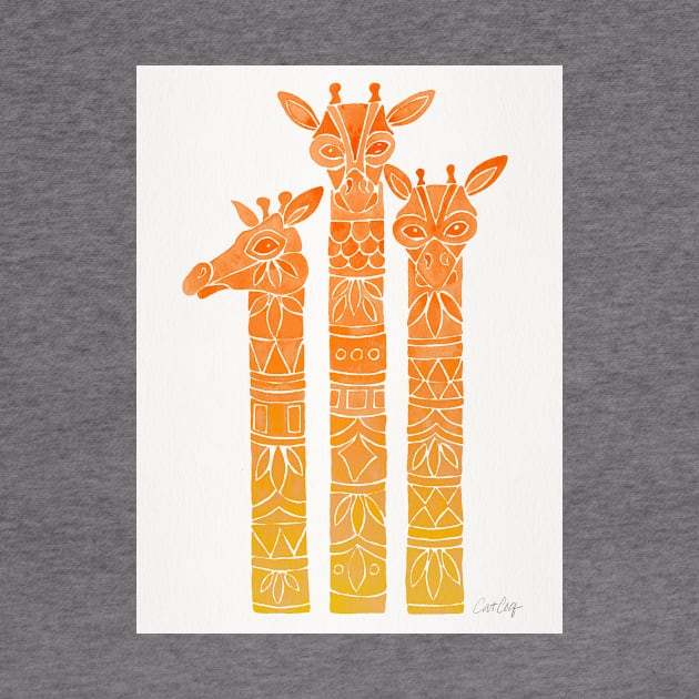 Giraffes Orange Ombre by CatCoq